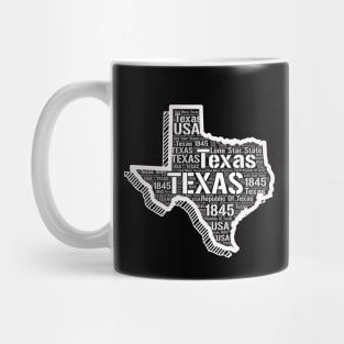 Texas Map Word Art Texas State Words Cloud Texas State Mug